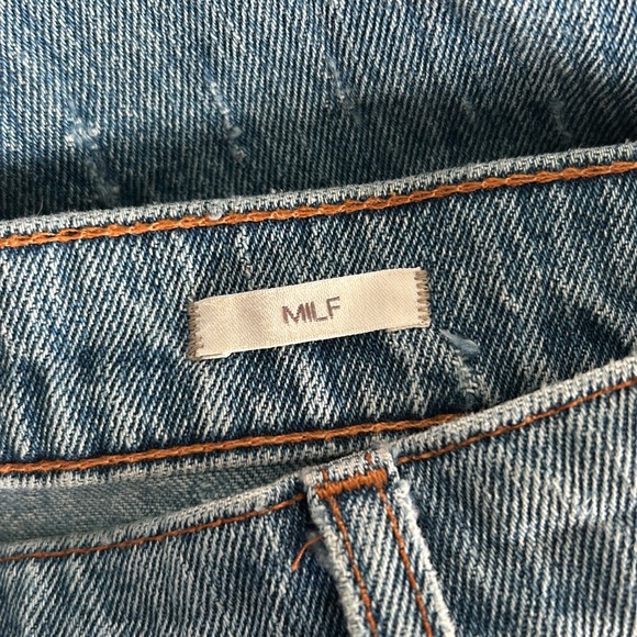 Vice Denim MILF Distressed High Waisted Frayed Hemline Womens Size 31 Blue Jeans - Picture 13 of 15